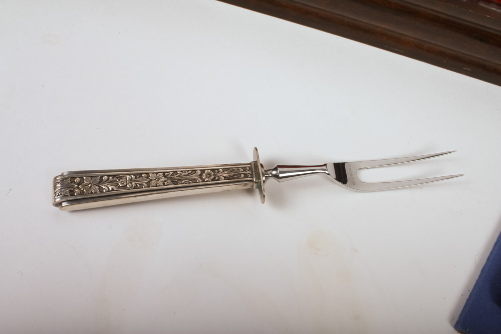 73-Piece Chased Classic Lunt Sterling Silver Flatware with Chest