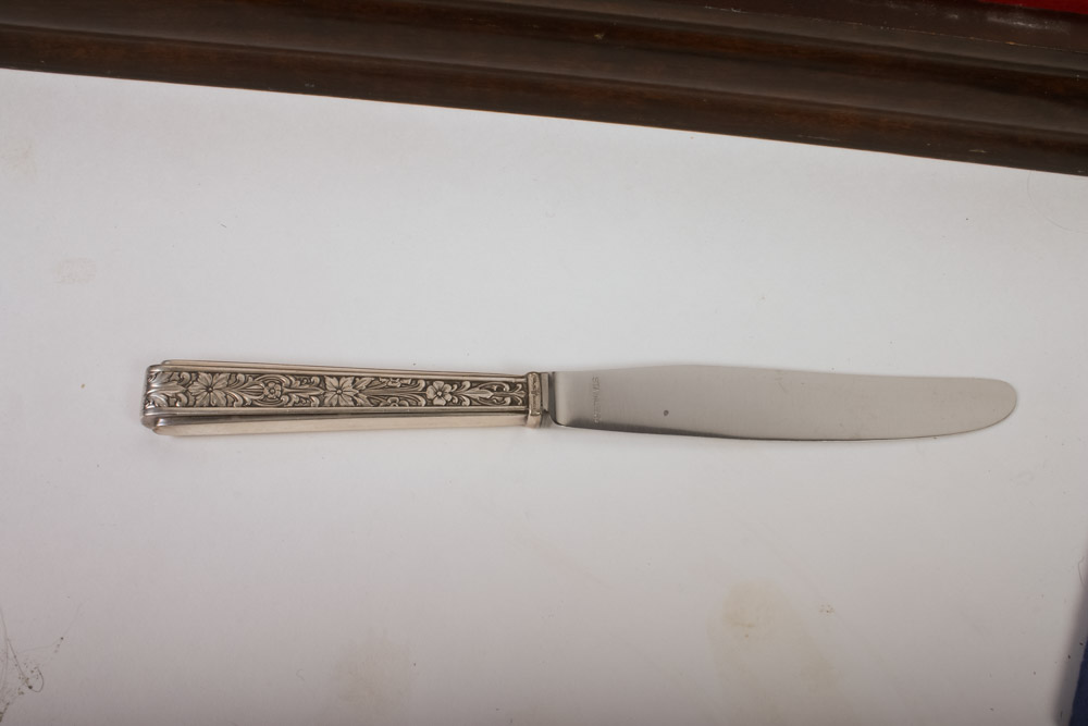 73-Piece Chased Classic Lunt Sterling Silver Flatware with Chest