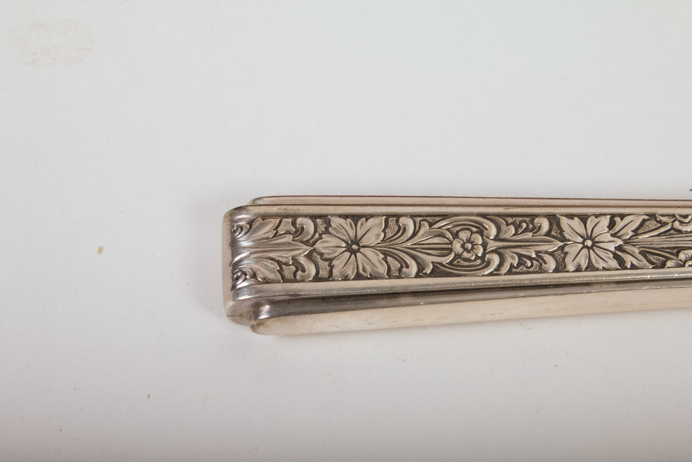 73-Piece Chased Classic Lunt Sterling Silver Flatware with Chest