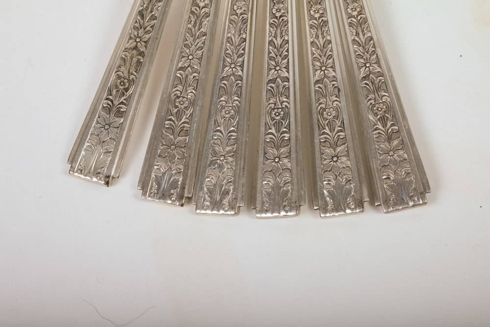 73-Piece Chased Classic Lunt Sterling Silver Flatware with Chest