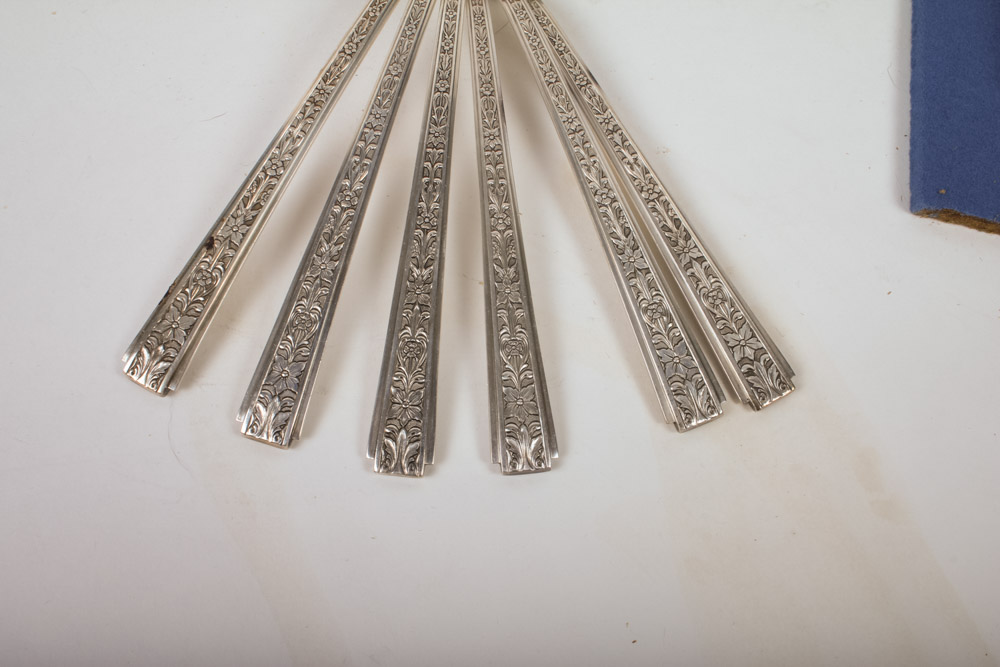 73-Piece Chased Classic Lunt Sterling Silver Flatware with Chest
