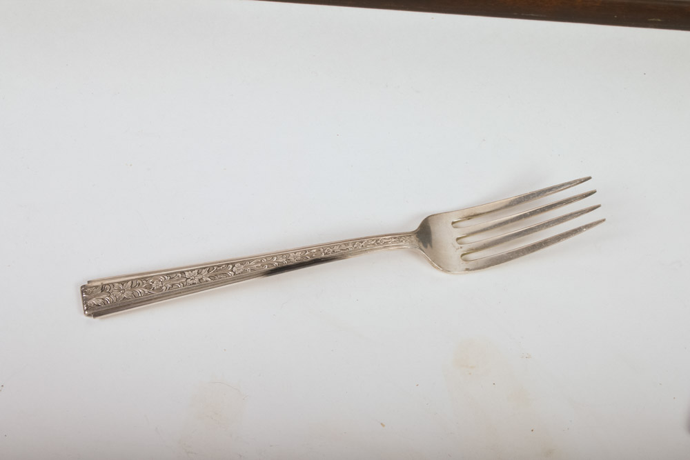 73-Piece Chased Classic Lunt Sterling Silver Flatware with Chest