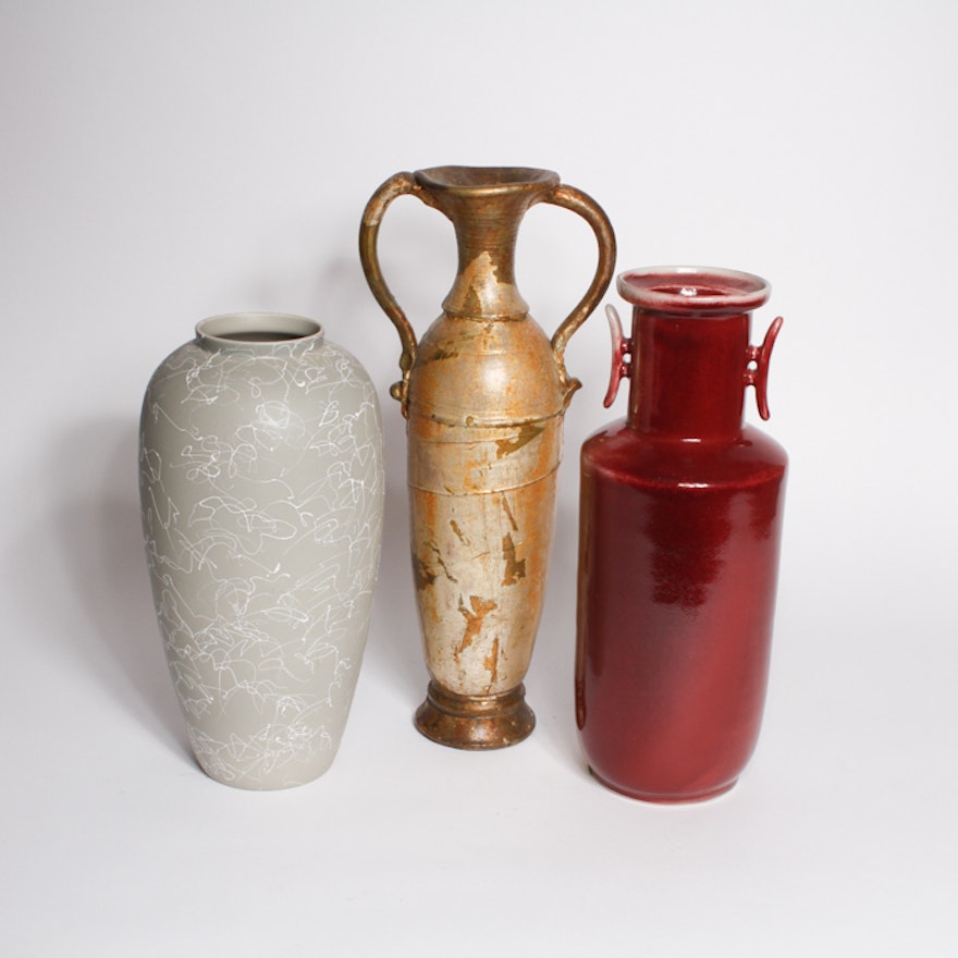 Trio of Ceramic Vases