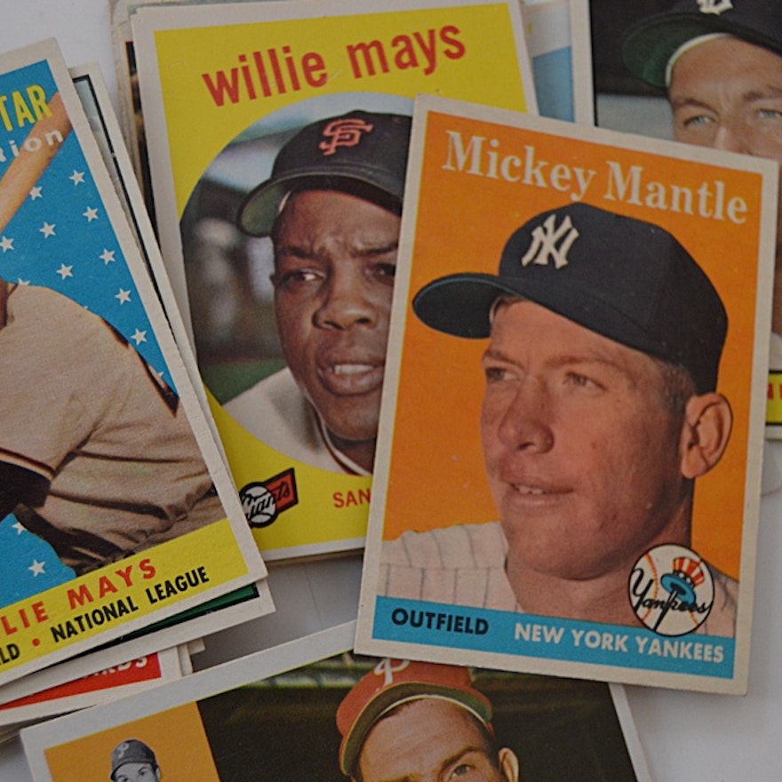 50-60s Baseball Card Collection w/ Mantle, Mays, Musial, Clemente