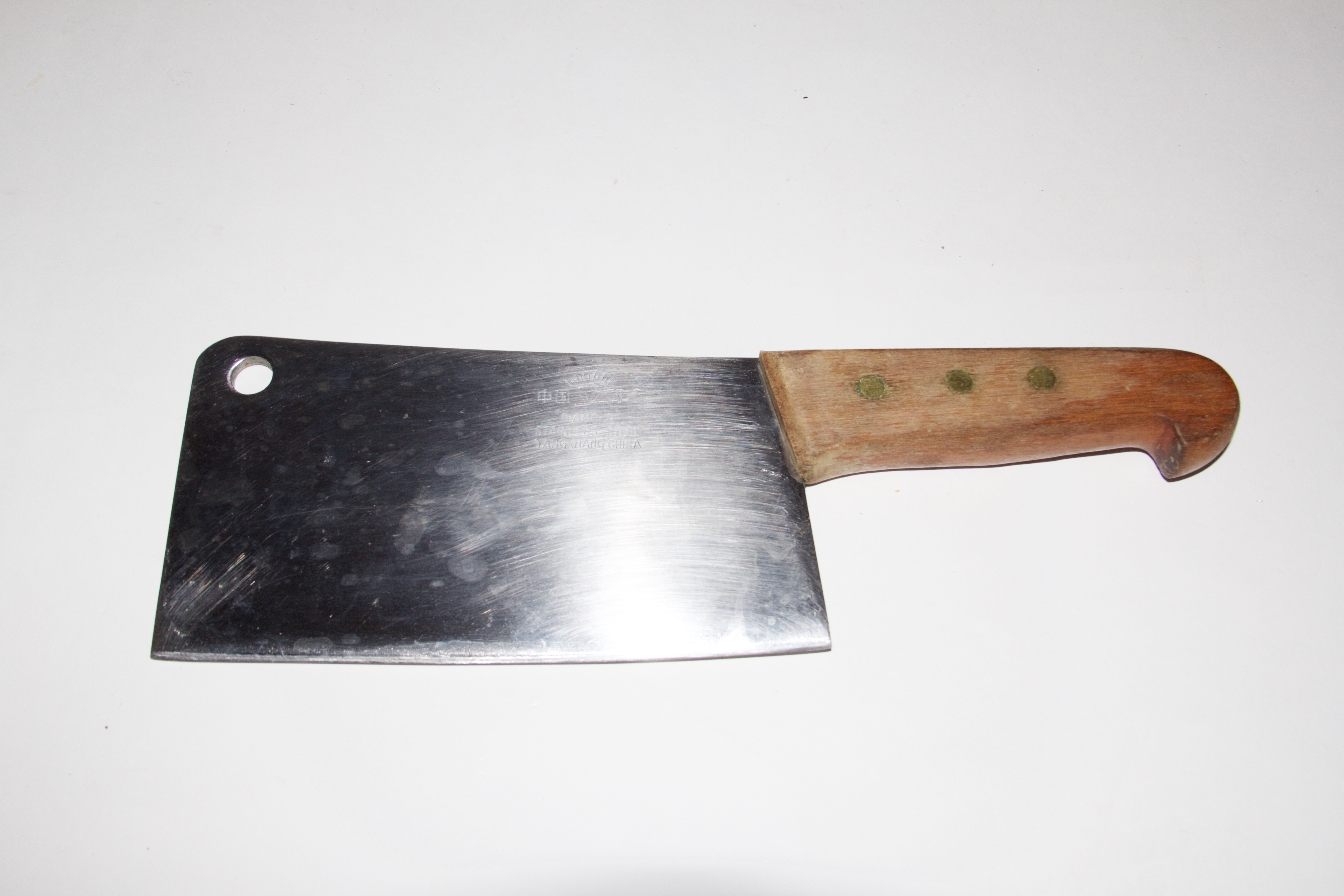 Set of Stainless Steel Steak Knives and Cleaver