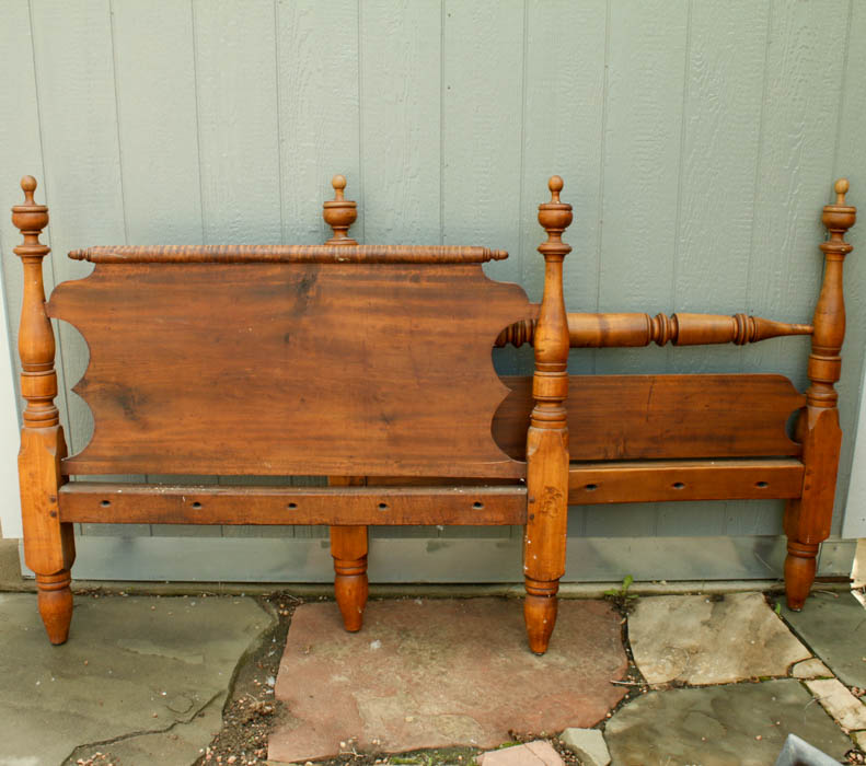 Antique Maple Full Size Bed Headboard and Footboard