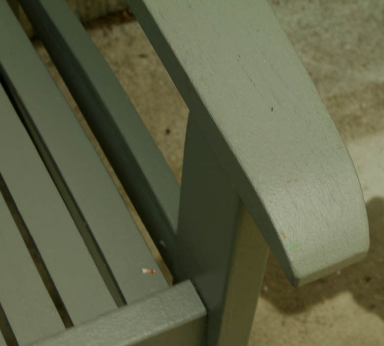 Outdoor Wooden Slat Chair with Gray Painted Finish