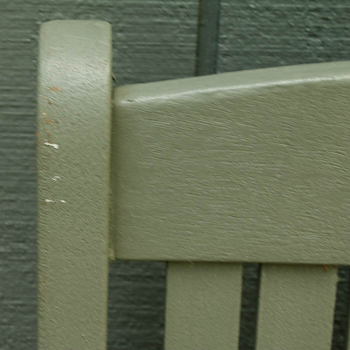 Outdoor Wooden Slat Chair with Gray Painted Finish