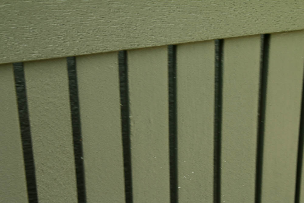 Outdoor Wooden Slat Chair with Gray Painted Finish