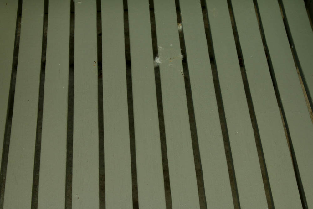 Outdoor Wooden Slat Chair with Gray Painted Finish