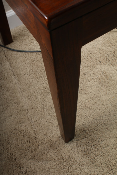 Set of Four Basque Honey Wood Dining Chairs by Crate and Barrel