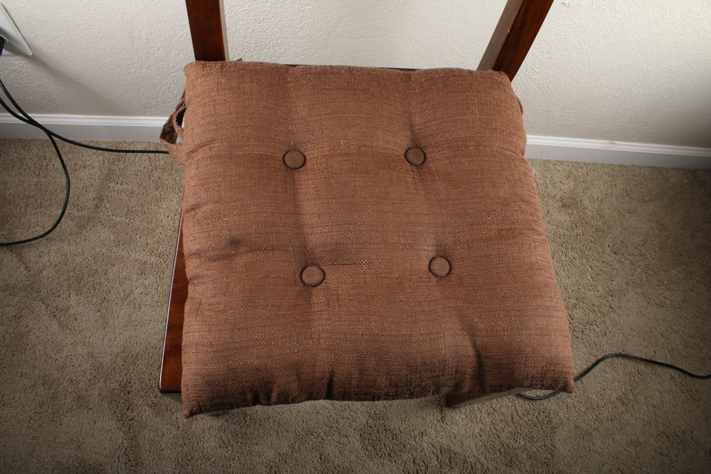 Set of Four Basque Honey Wood Dining Chairs by Crate and Barrel