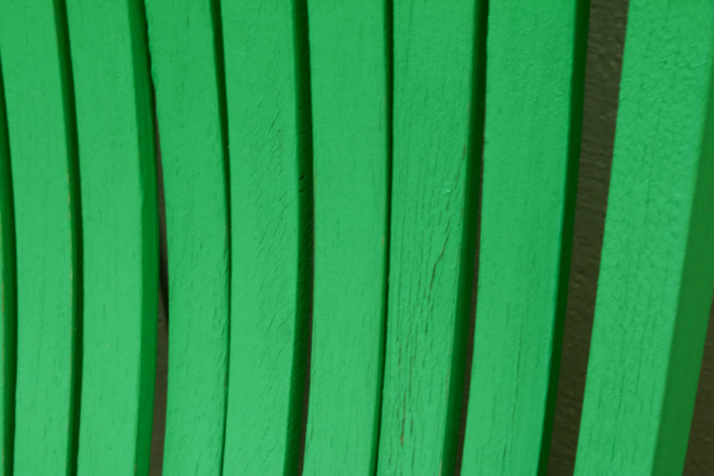 Outdoor Wooden Slat Rocking Chair with Green Finish