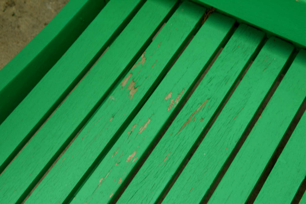 Outdoor Wooden Slat Rocking Chair with Green Finish