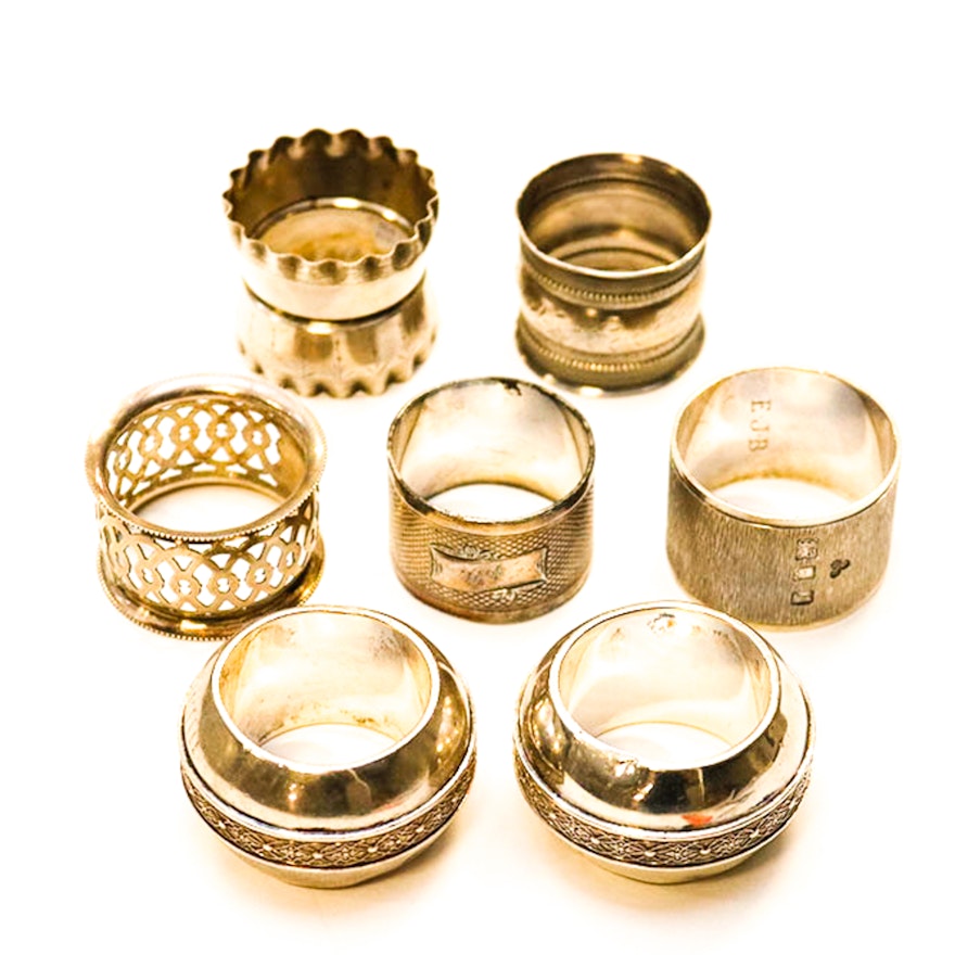 Assortment of Sterling and Plate Napkin Rings