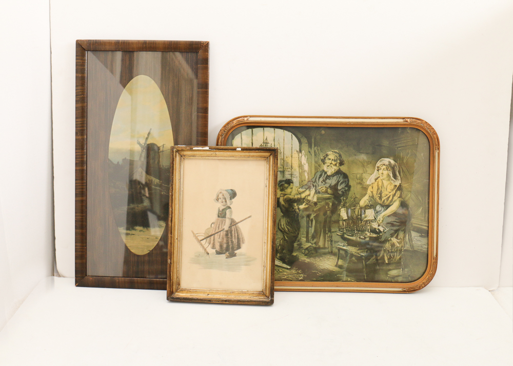 Trio of Dutch Framed Art