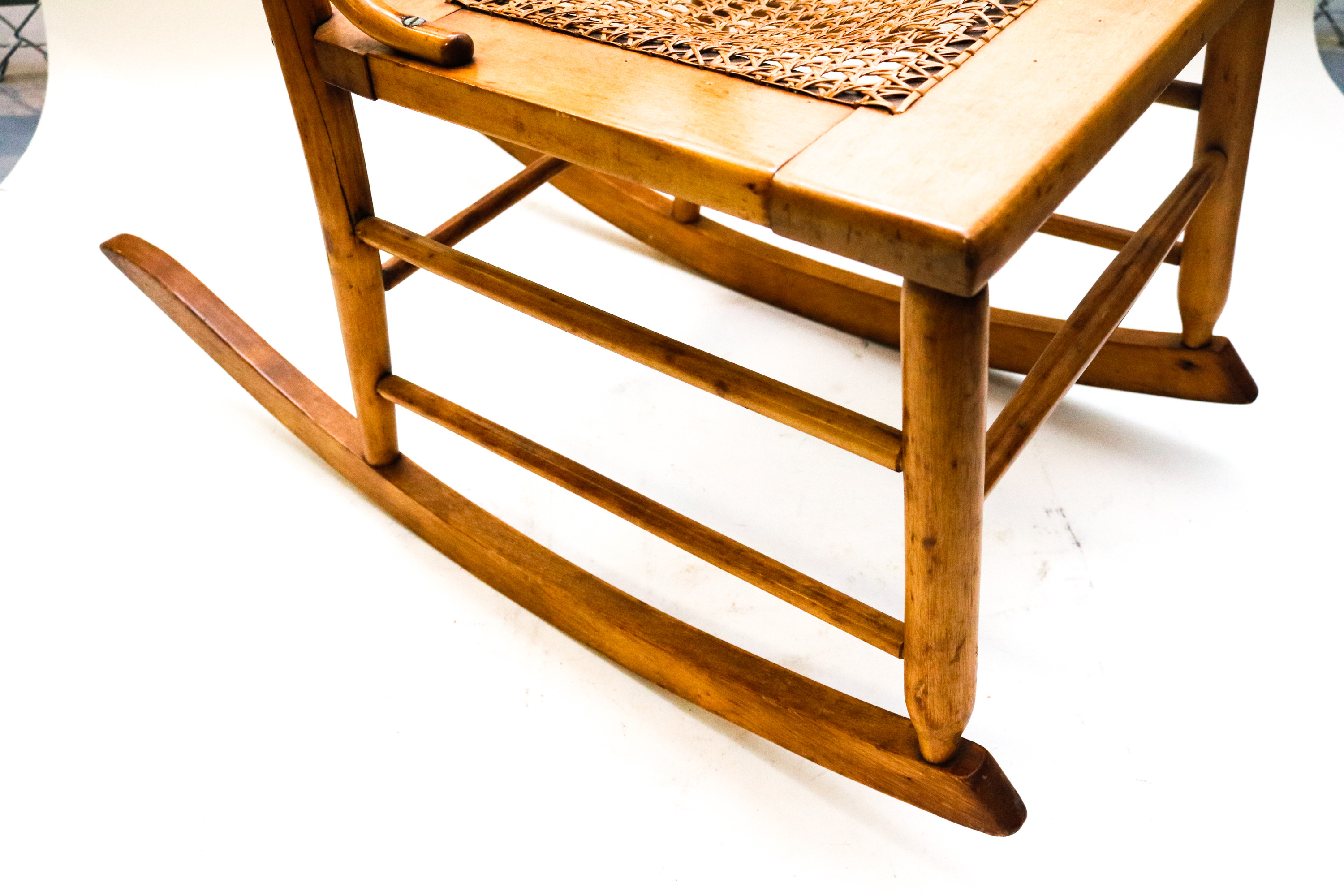 Windsor Style Chair and Wooden Rocking Chair