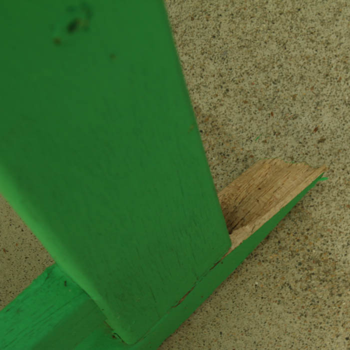 Outdoor Wooden Slat Rocking Chair with Green Finish