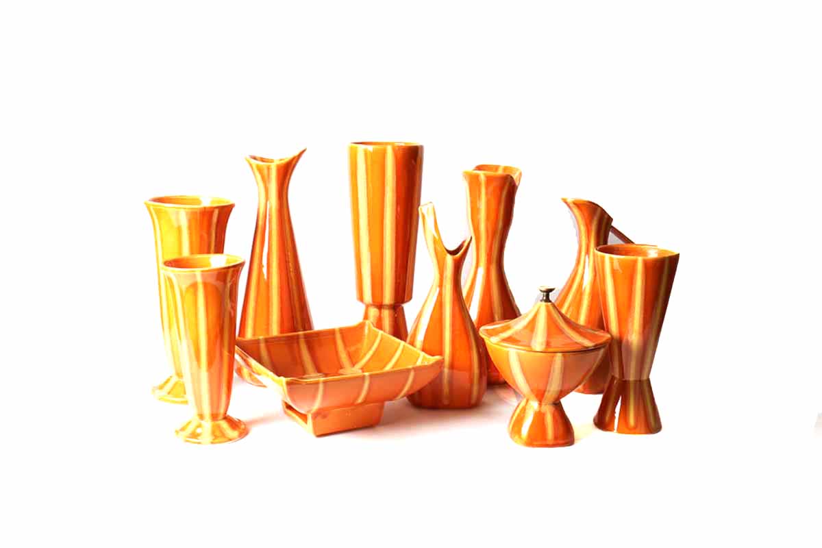 Mid Century Orange Hull Pottery