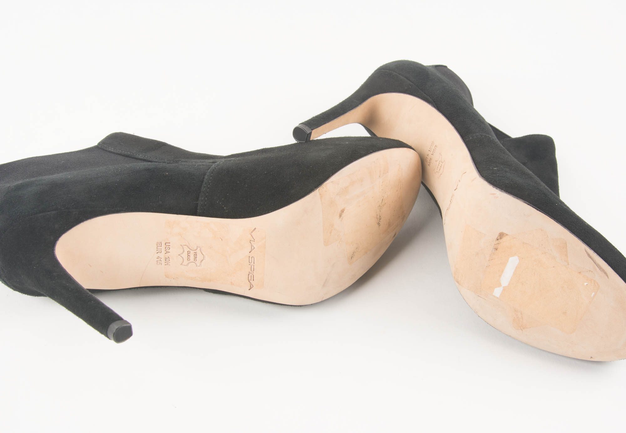 Via Spiga Black Suede Stiletto Heel Booties