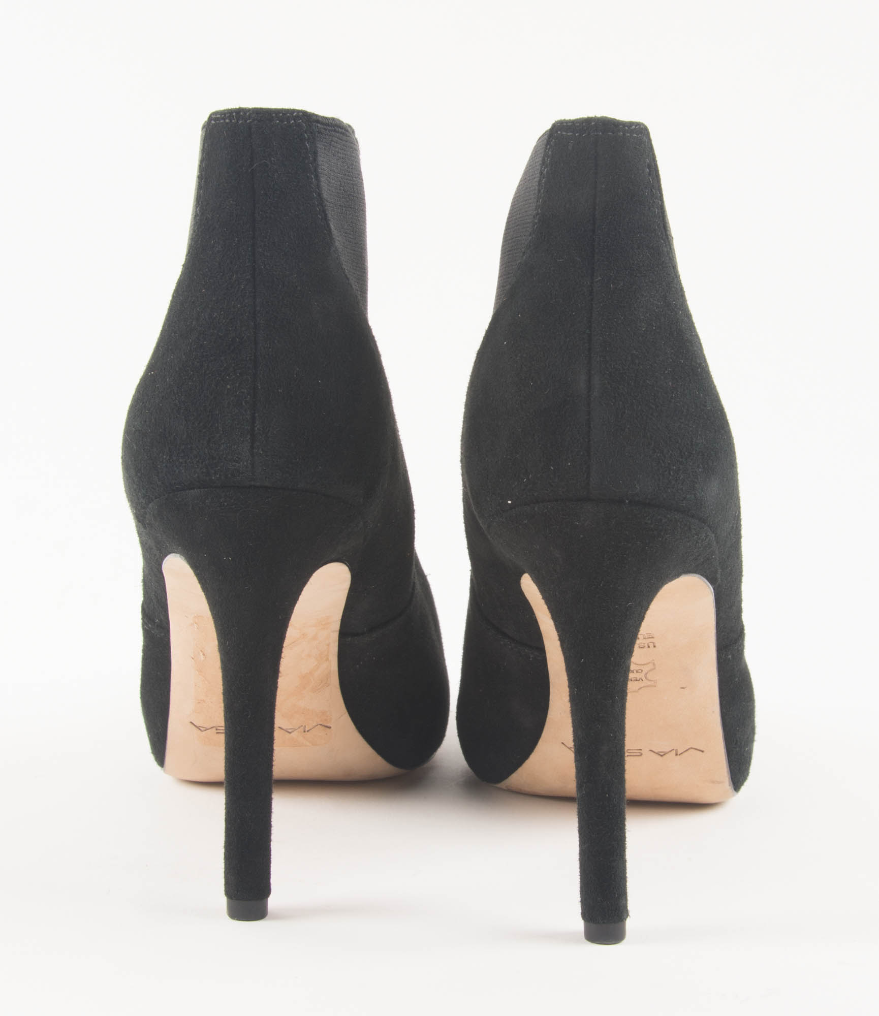 Via Spiga Black Suede Stiletto Heel Booties