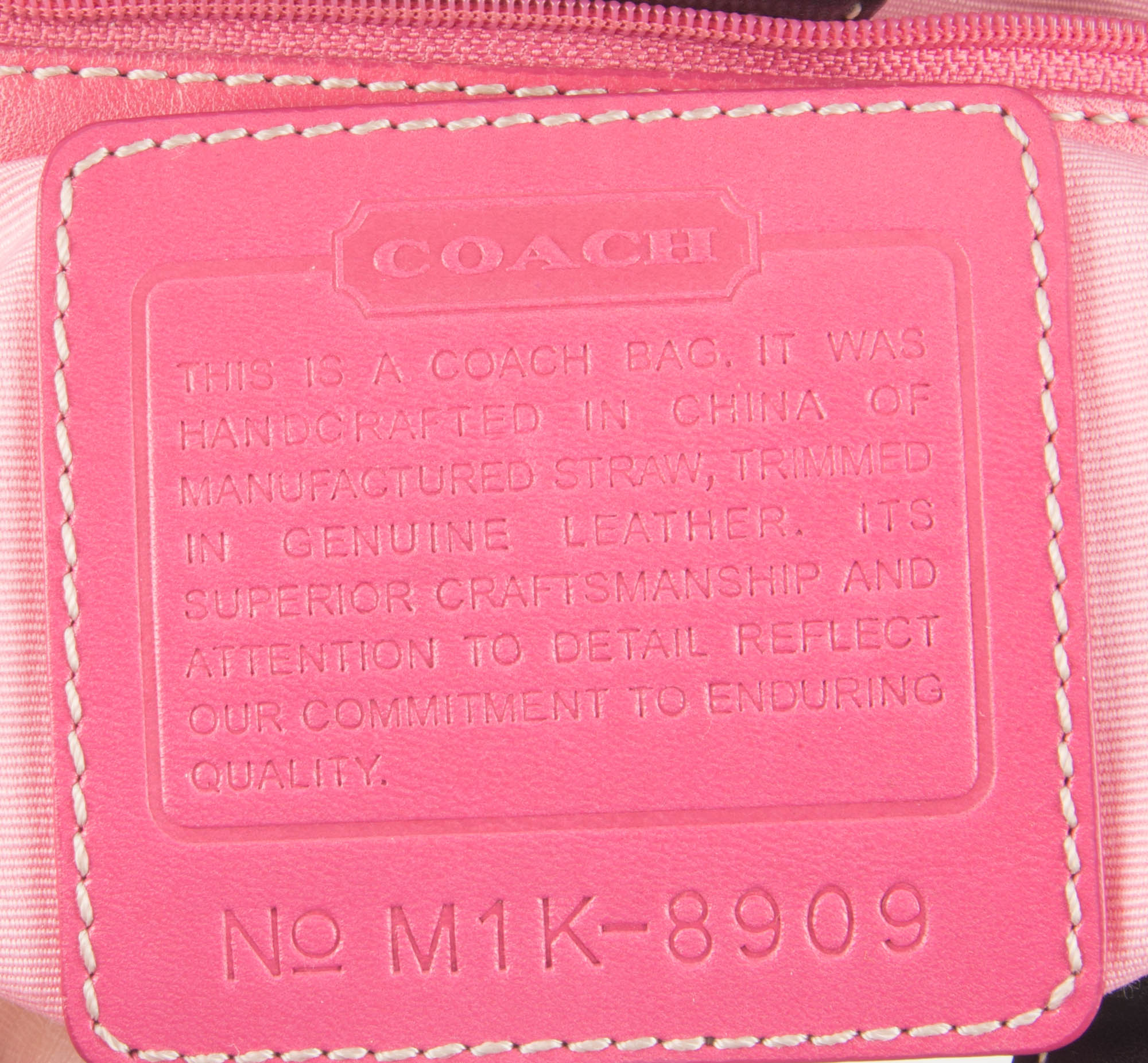 Coach Straw and Leather Bucket Tote