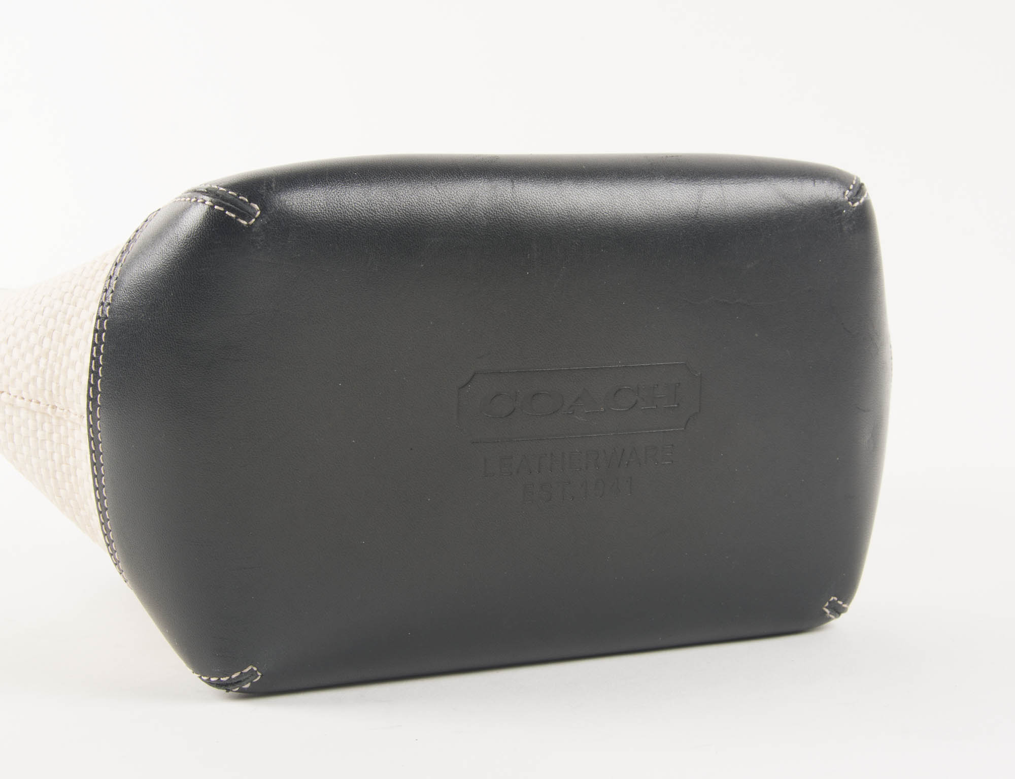 Coach Straw and Leather Bucket Tote