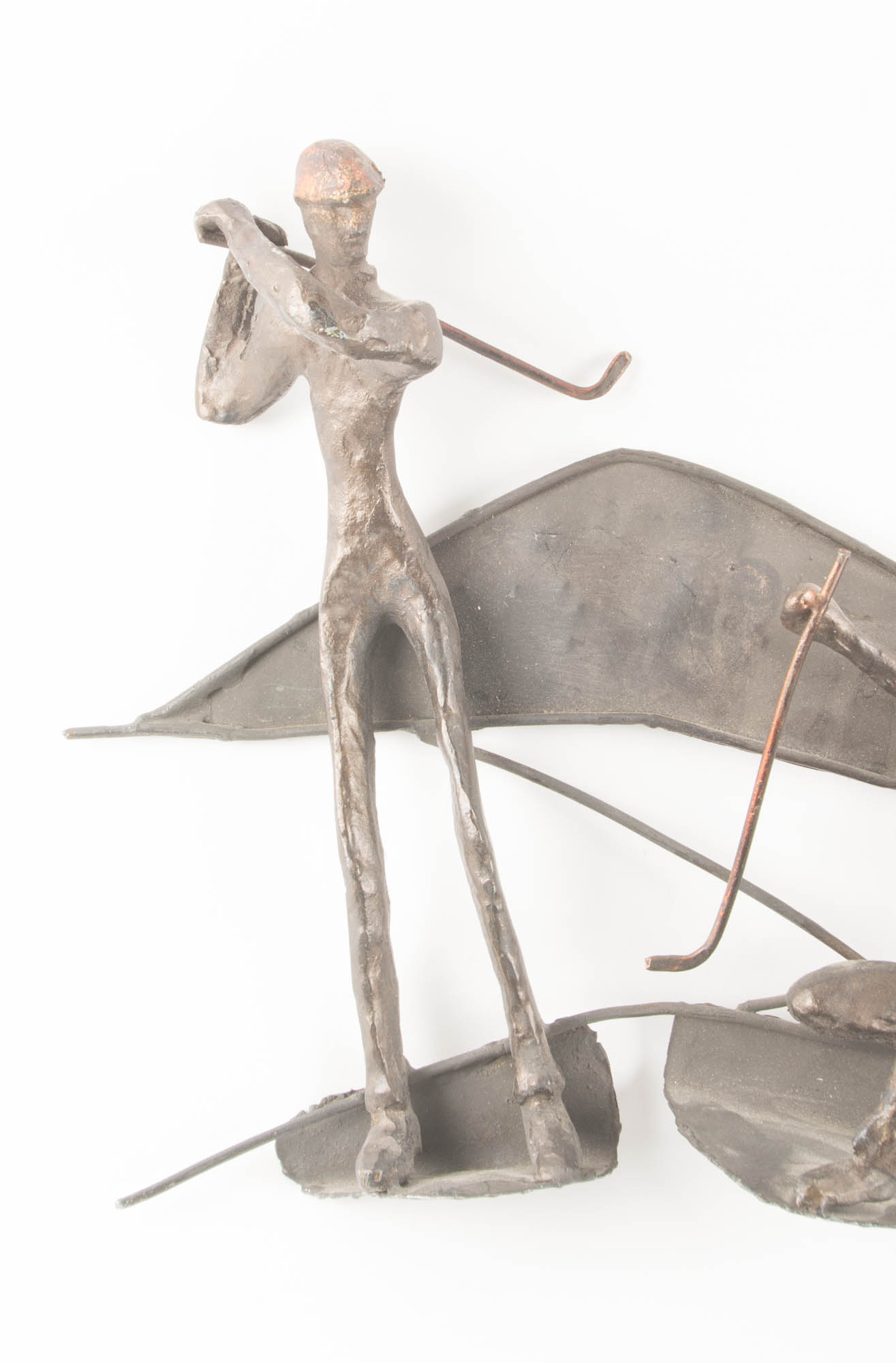 Wrought Iron Golf Wall Sculpture with Copper Accents