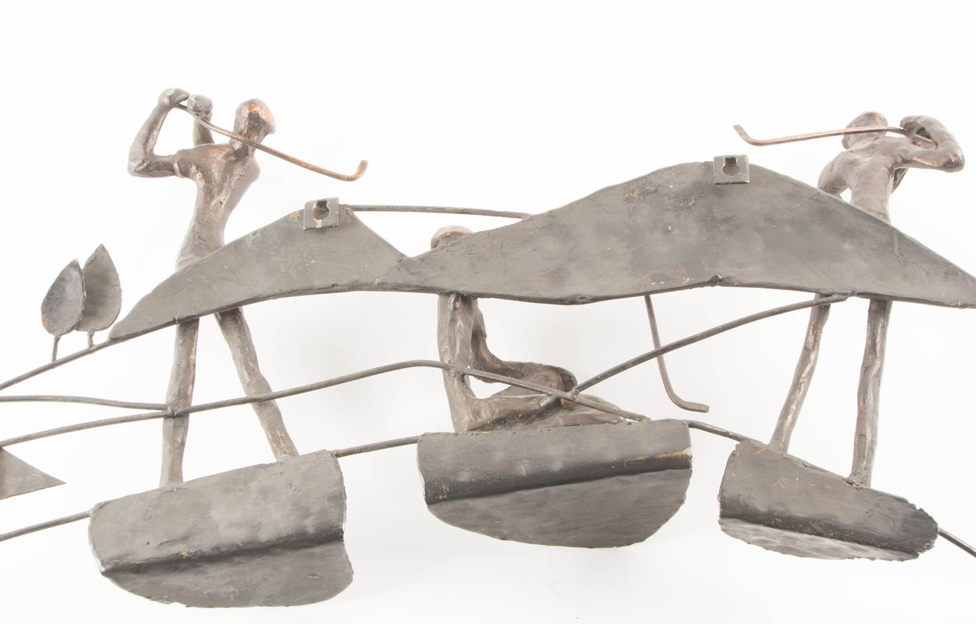 Wrought Iron Golf Wall Sculpture with Copper Accents