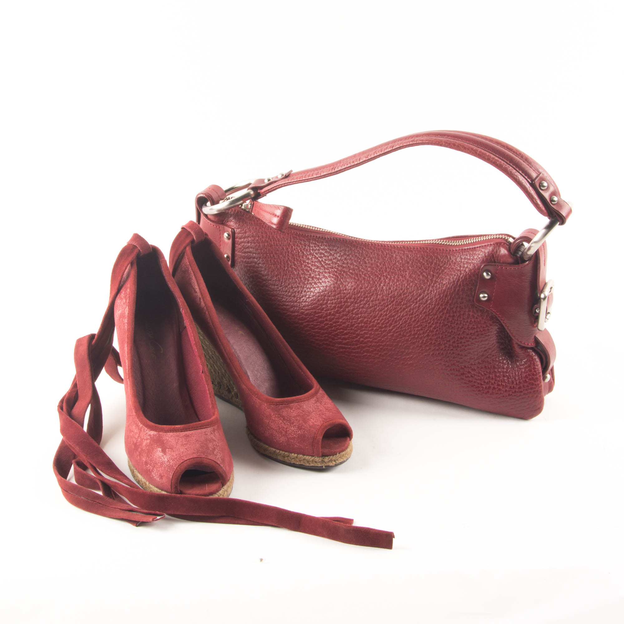 Kenneth Cole Maroon Handbag and Espadrilles