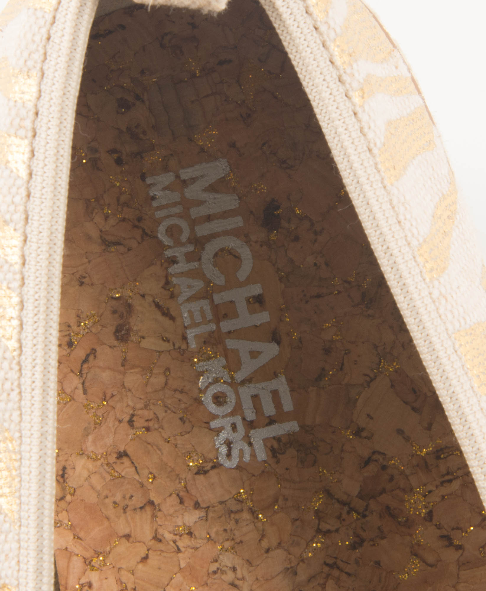 Michael Kors Gold Tone Animal Stripe Flats