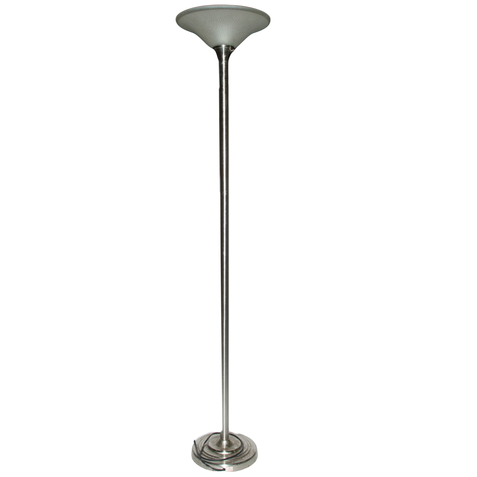 Silver-Tone Torchiere Floor Lamp