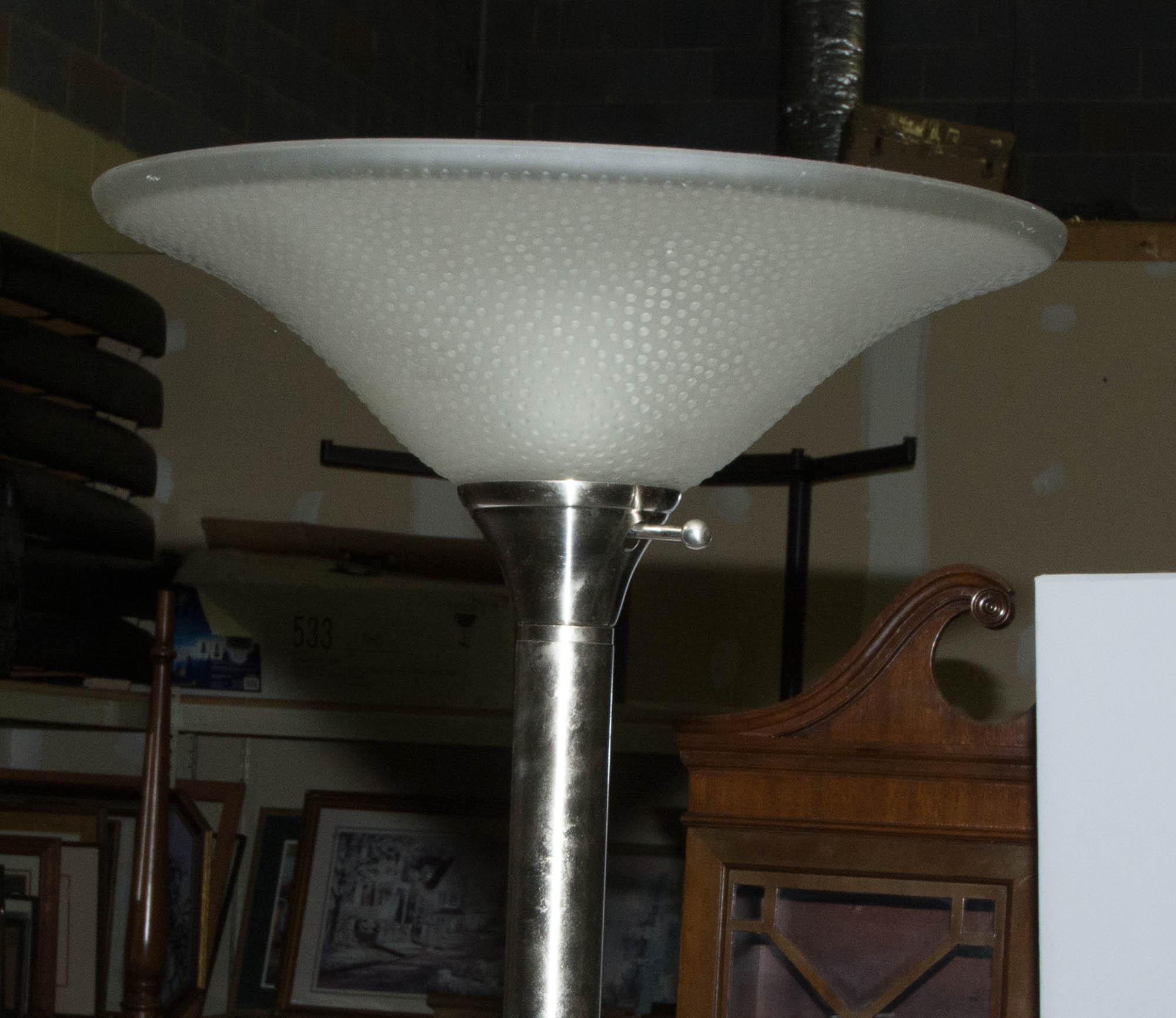 Silver-Tone Torchiere Floor Lamp