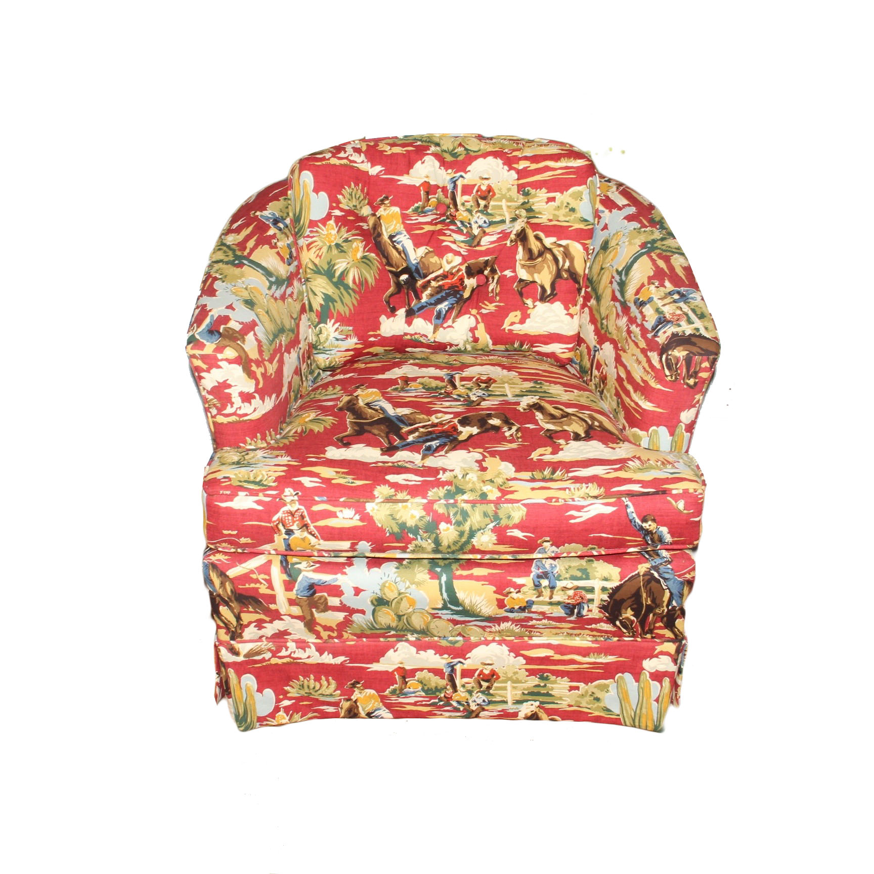 Armchair with Western Themed Upholstery