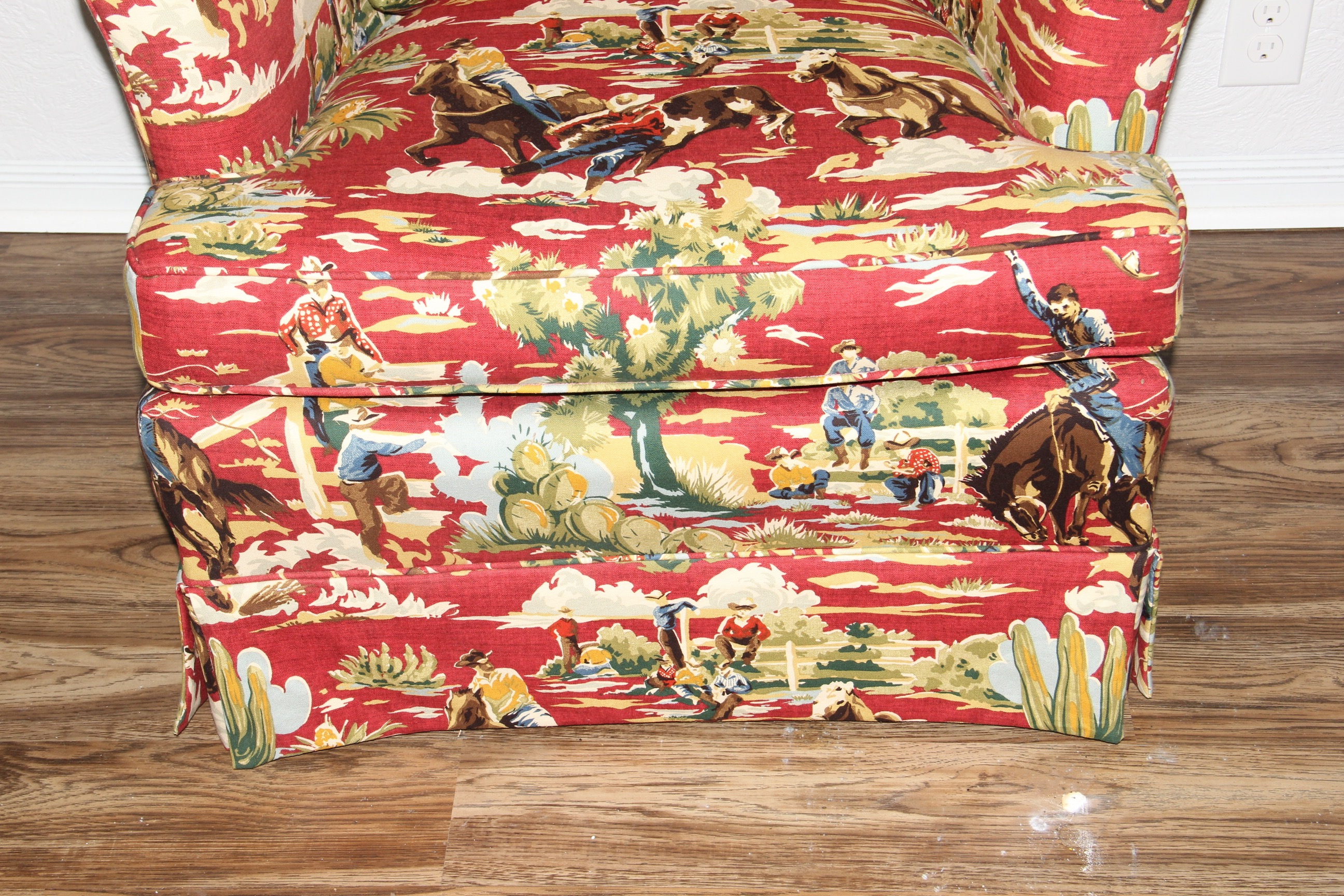 Armchair with Western Themed Upholstery