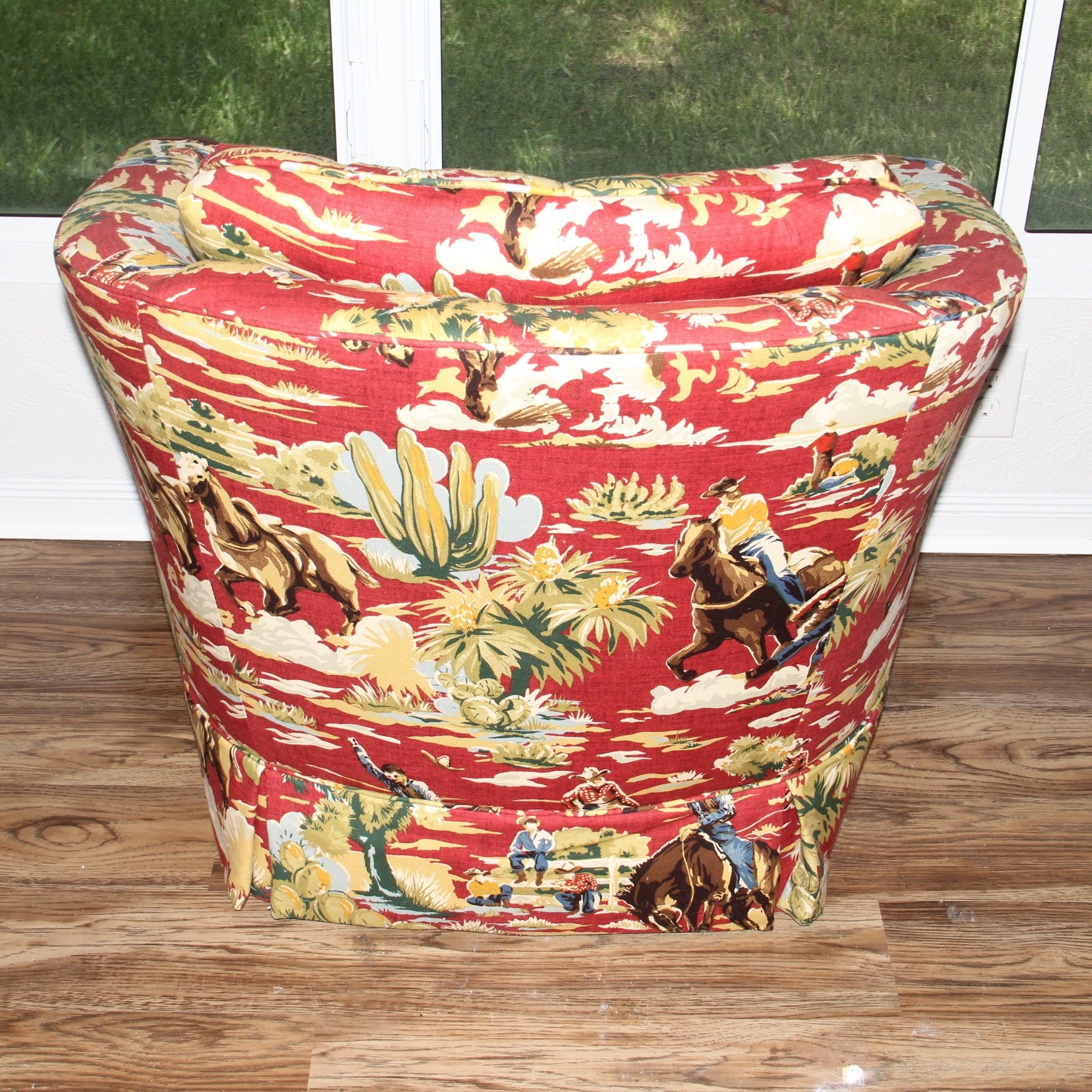 Armchair with Western Themed Upholstery