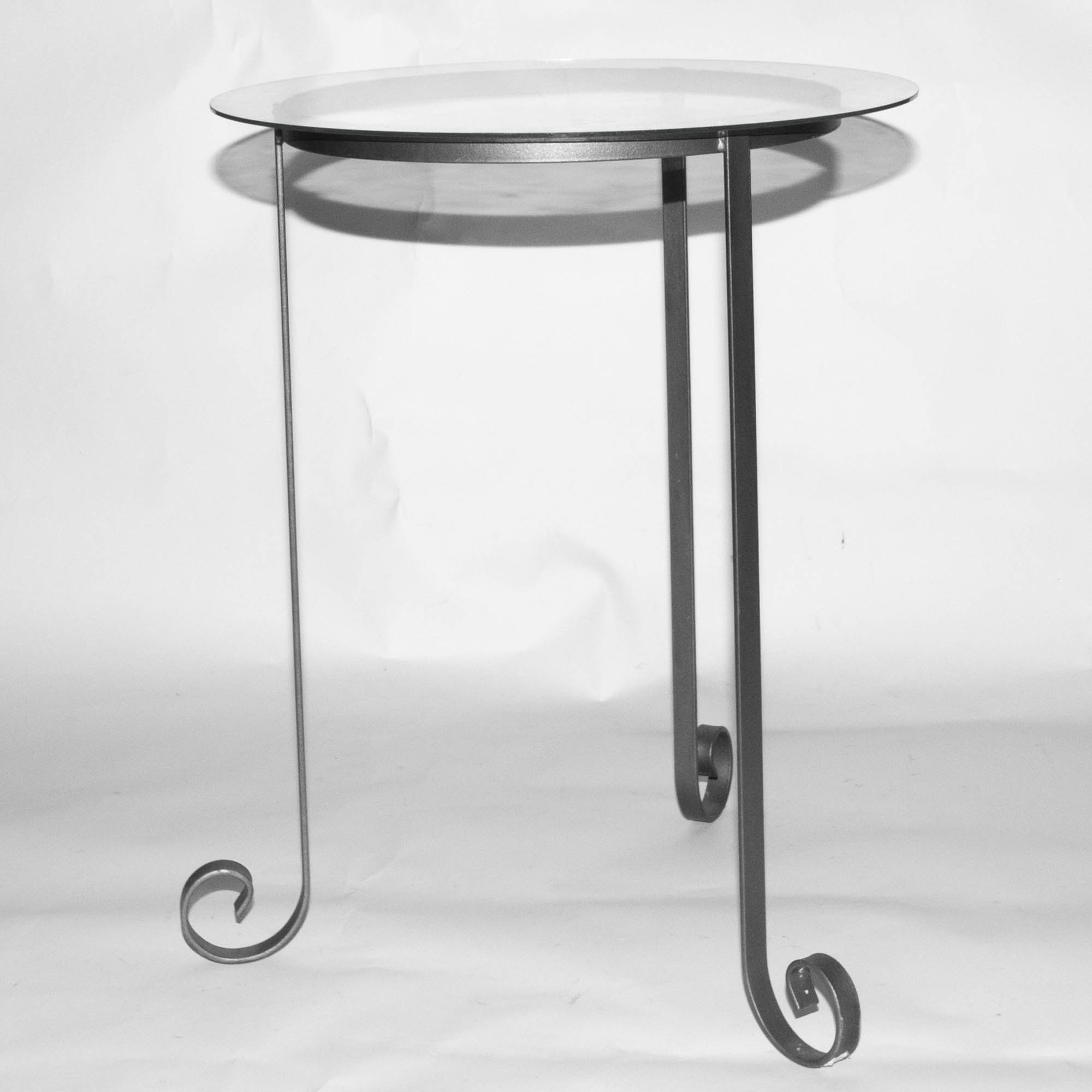 Metal Glass Top Accent Table