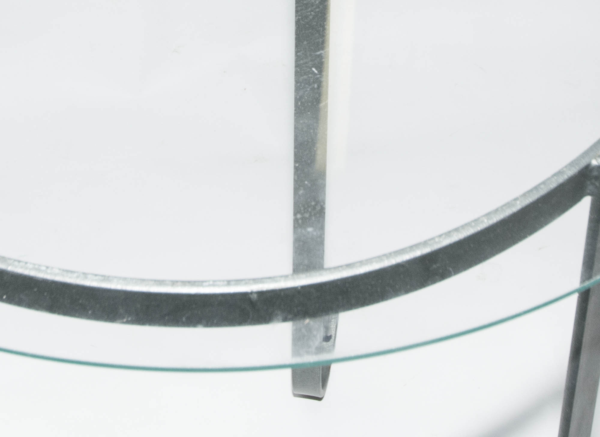 Metal Glass Top Accent Table