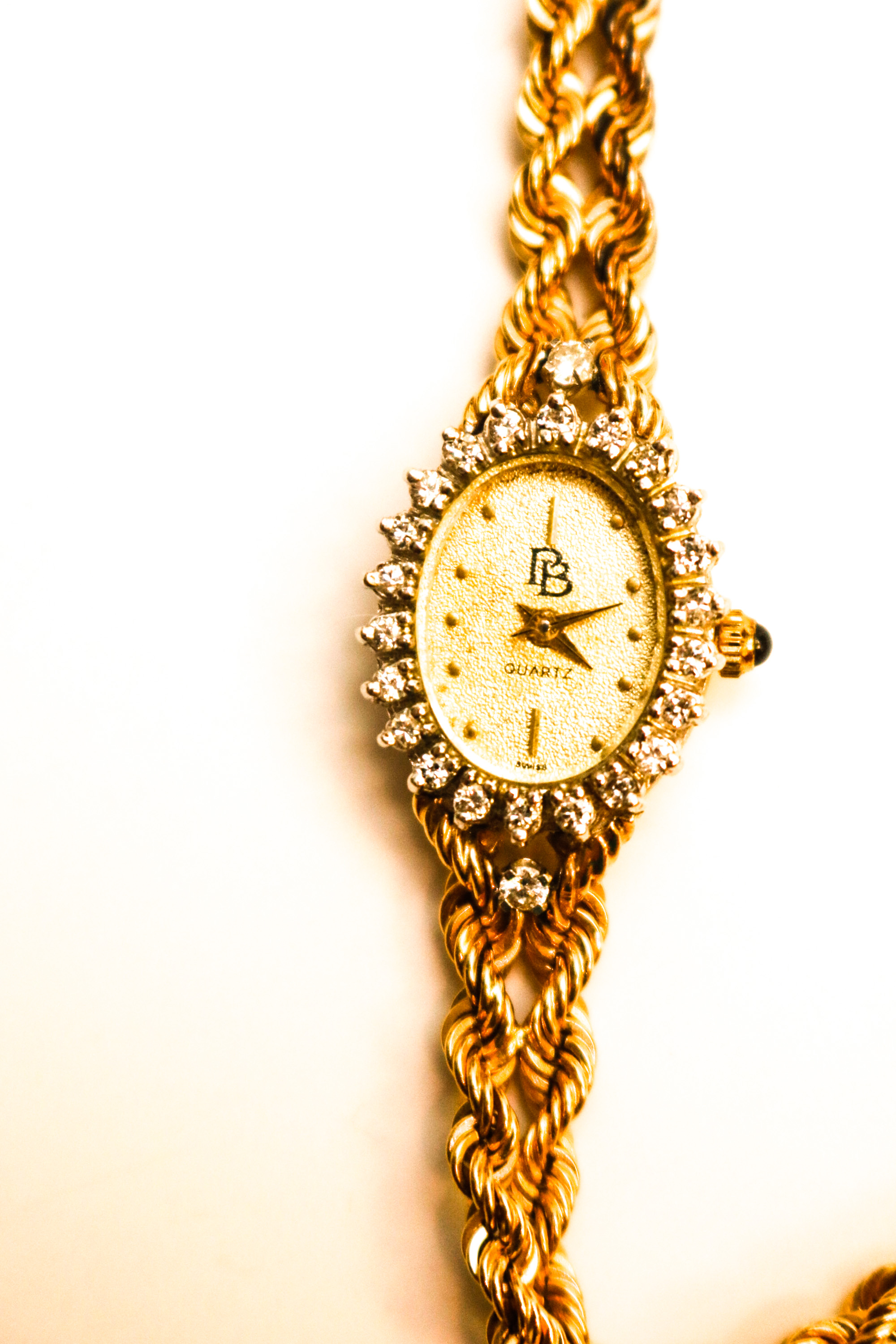 Paul Breguette Vintage 14K Gold and Diamond Watch