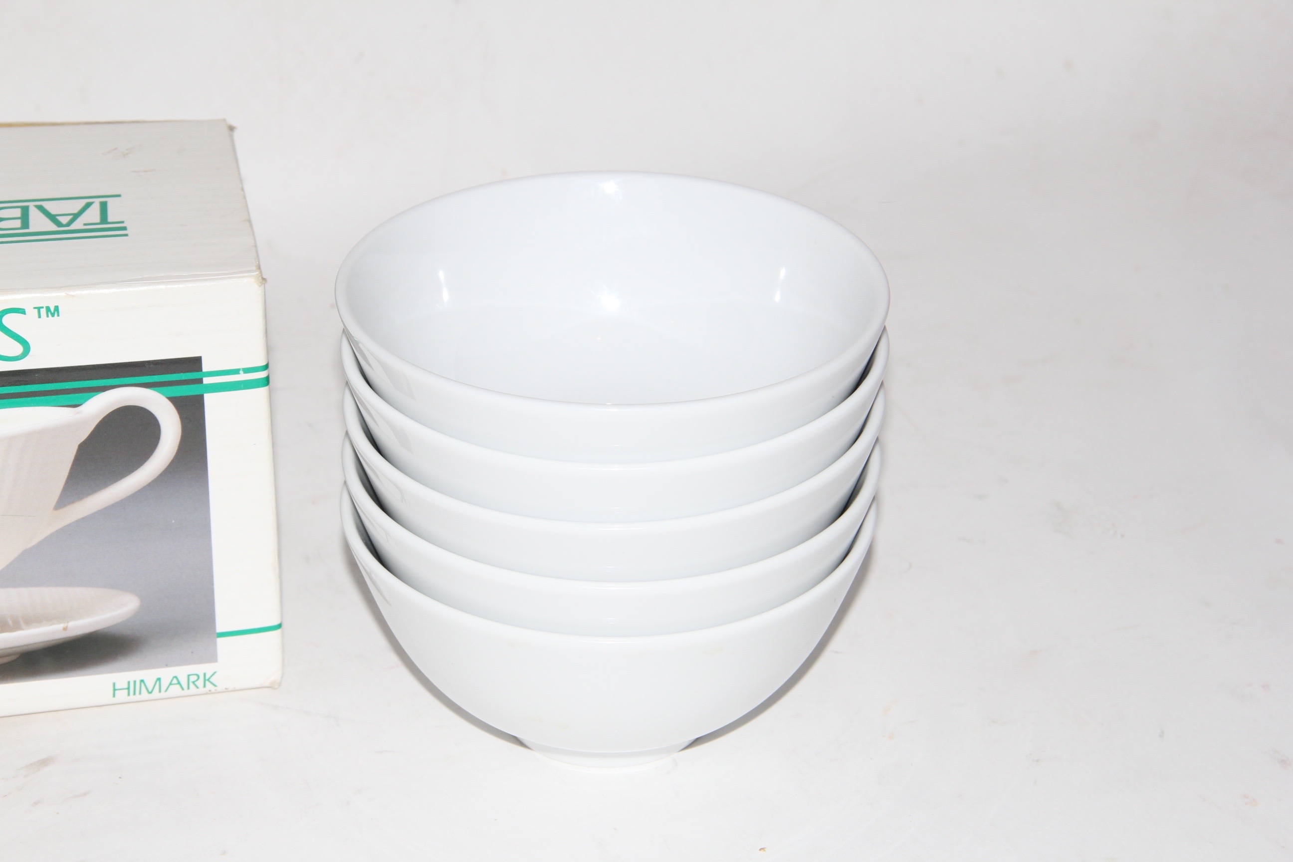 World Market White Ceramic Bowls and a Himark Gravy Boat