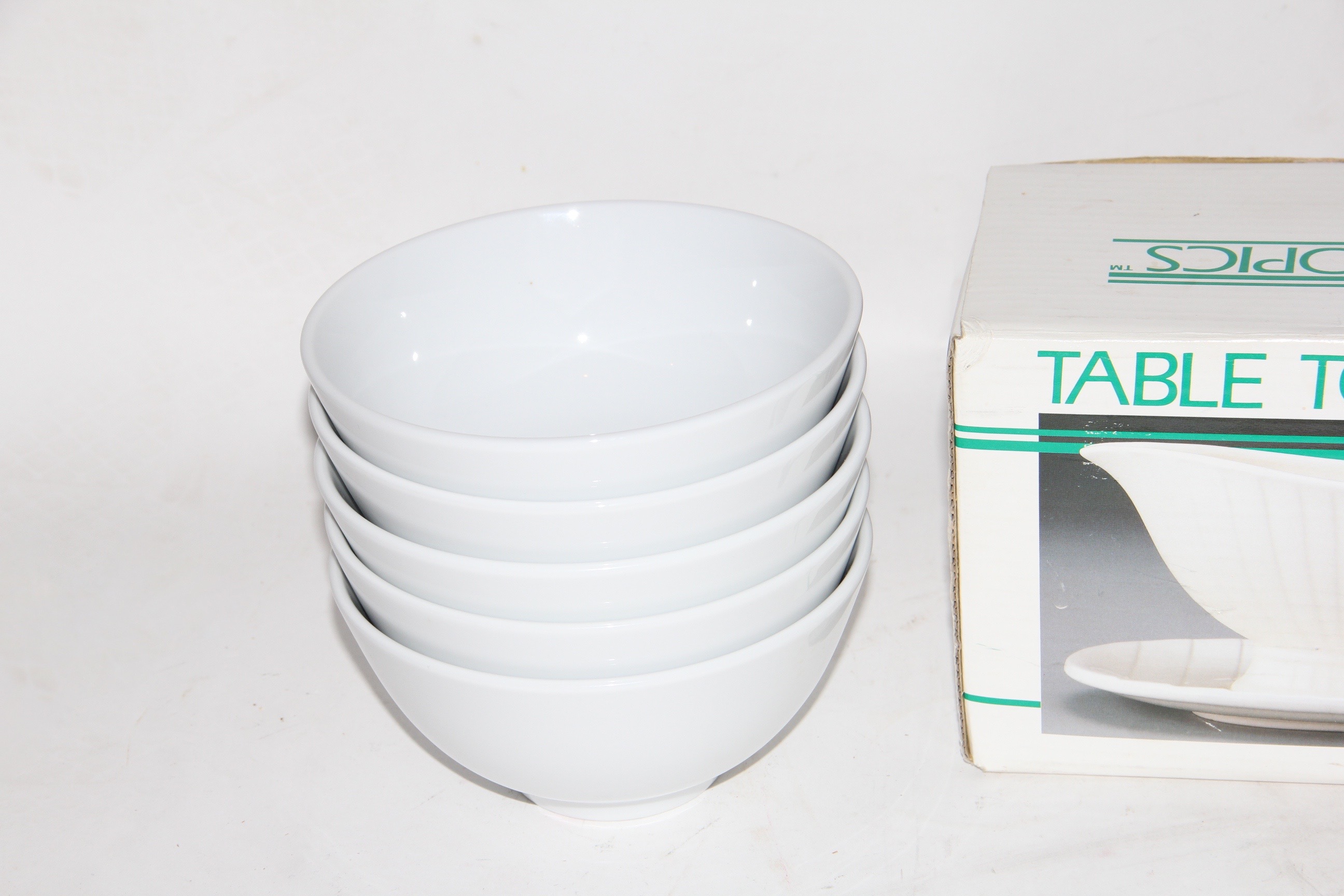 World Market White Ceramic Bowls and a Himark Gravy Boat