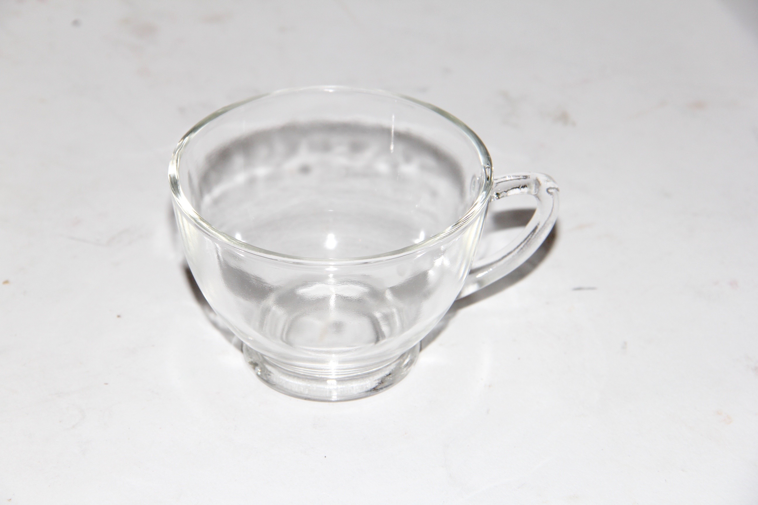 Set of Glass Punch Cups and Saucers