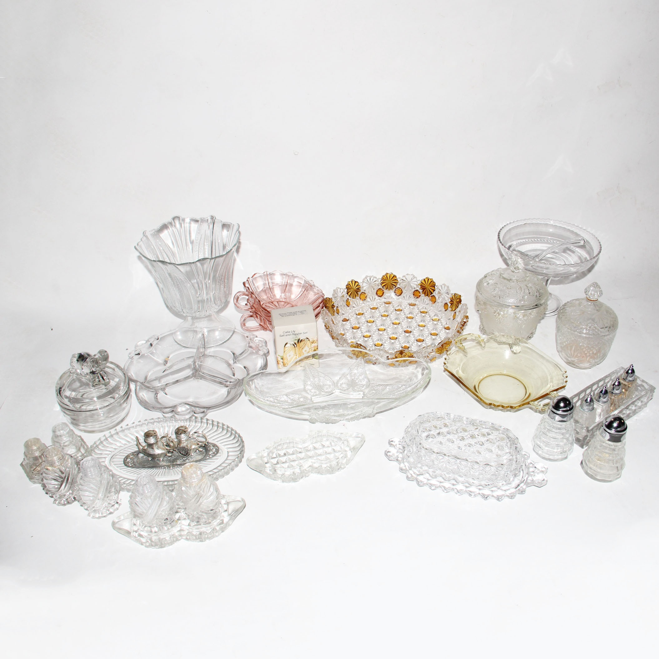 Assortment of Pressed and Cut Glass