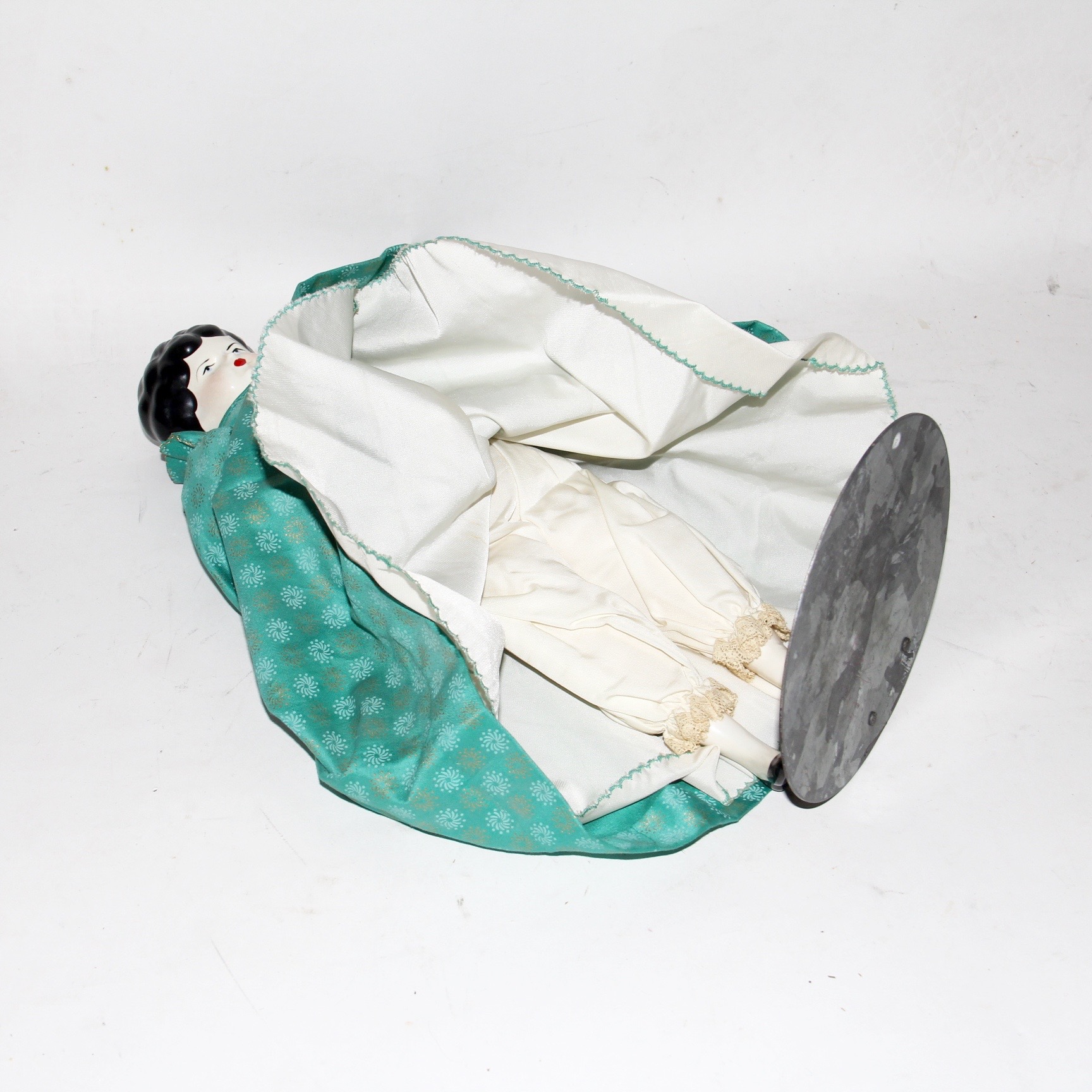 Late Victorian China Head Doll on Stand