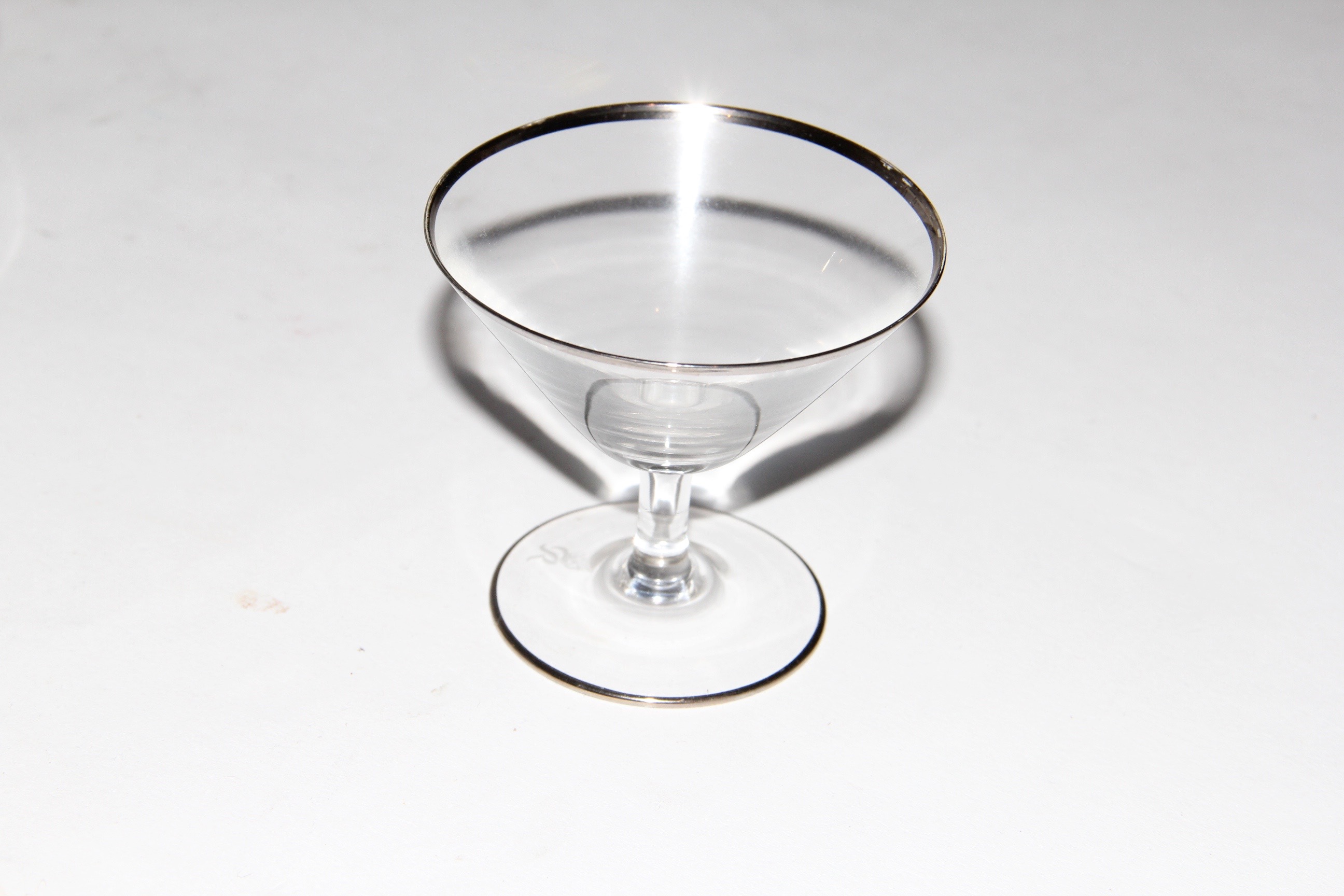 Vintage Set of Stemware With Silver-Tone Trim
