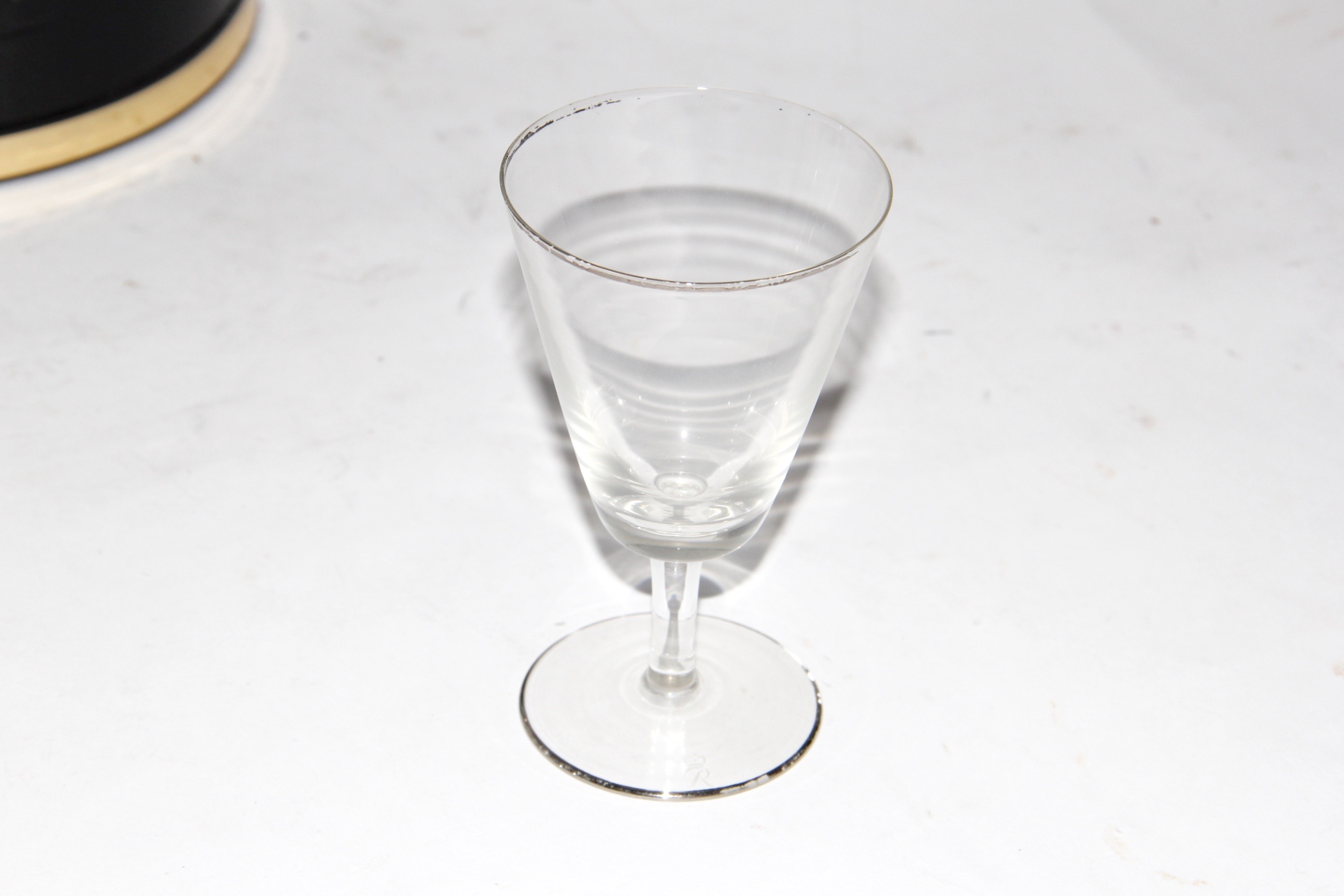 Vintage Set of Stemware With Silver-Tone Trim