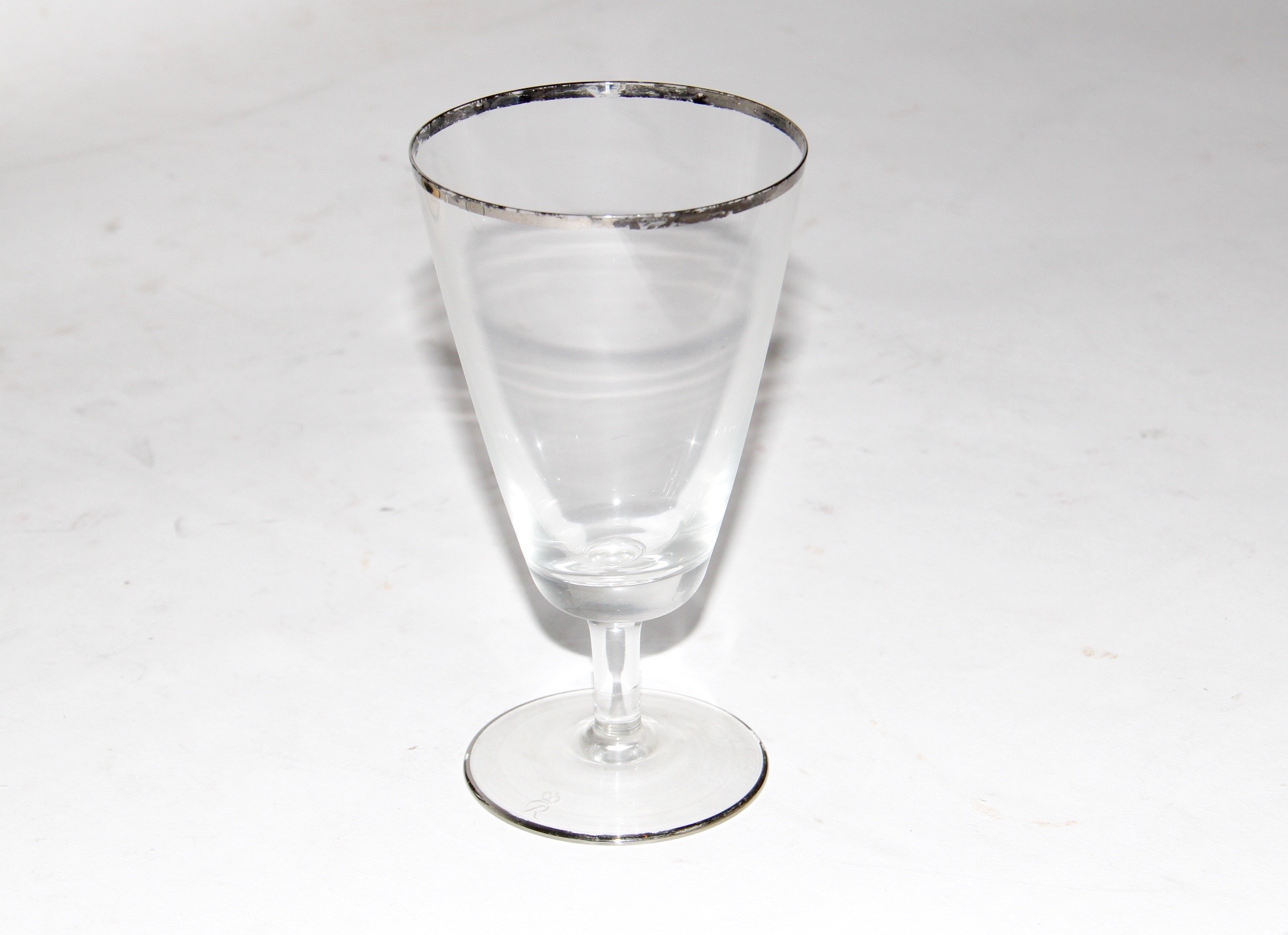 Vintage Set of Stemware With Silver-Tone Trim