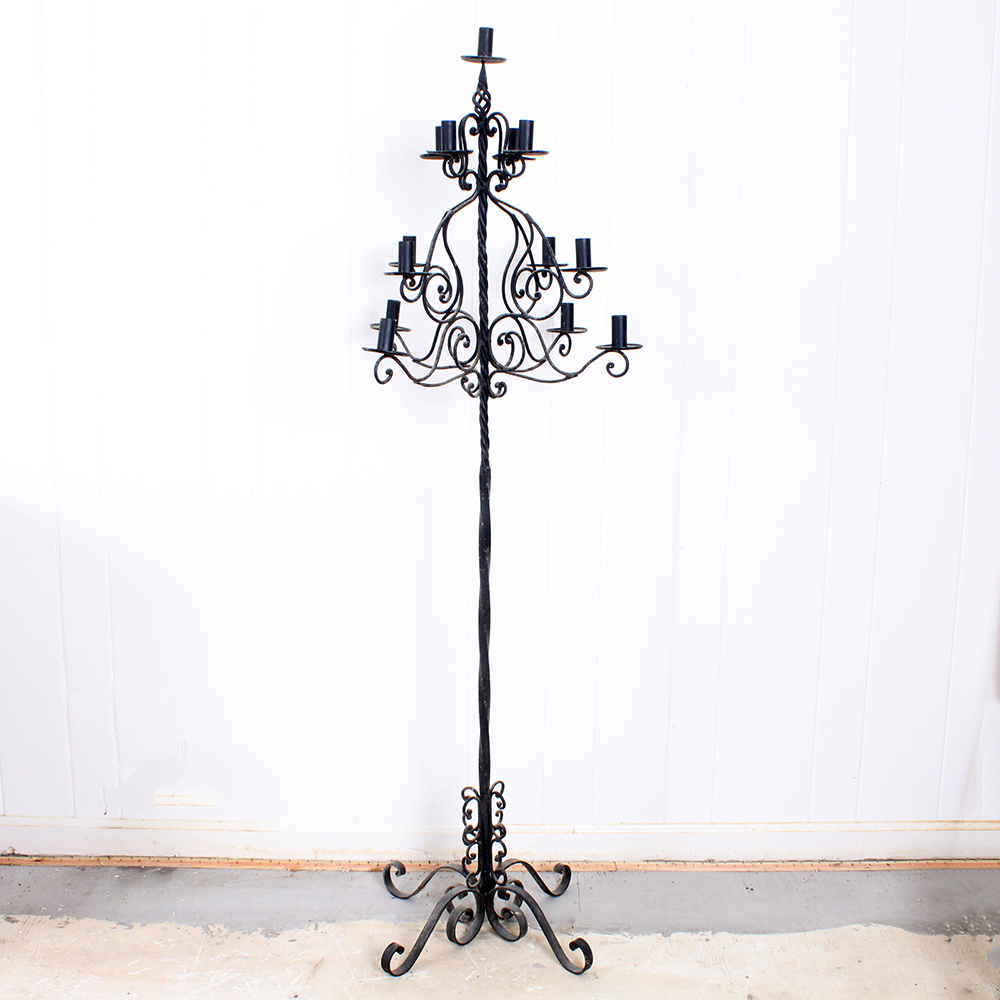 Wrought Iron Standing Candelabra
