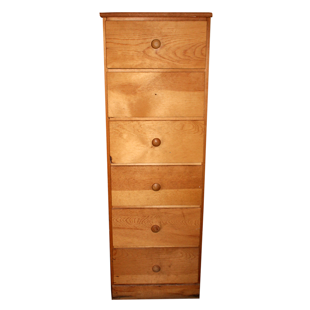 Primitive Blonde Wood Chest of Drawers