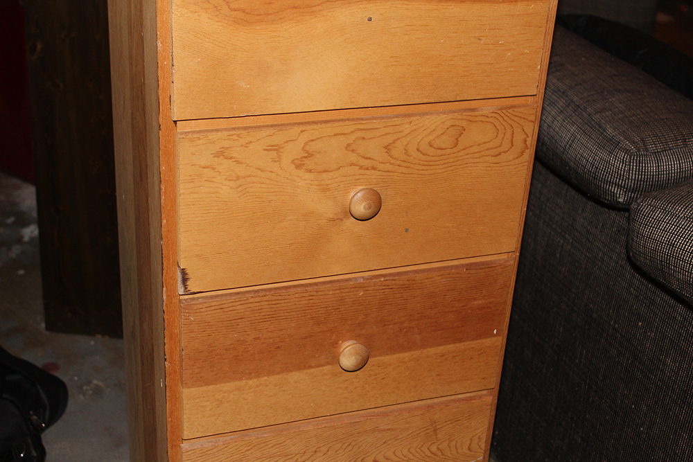 Primitive Blonde Wood Chest of Drawers